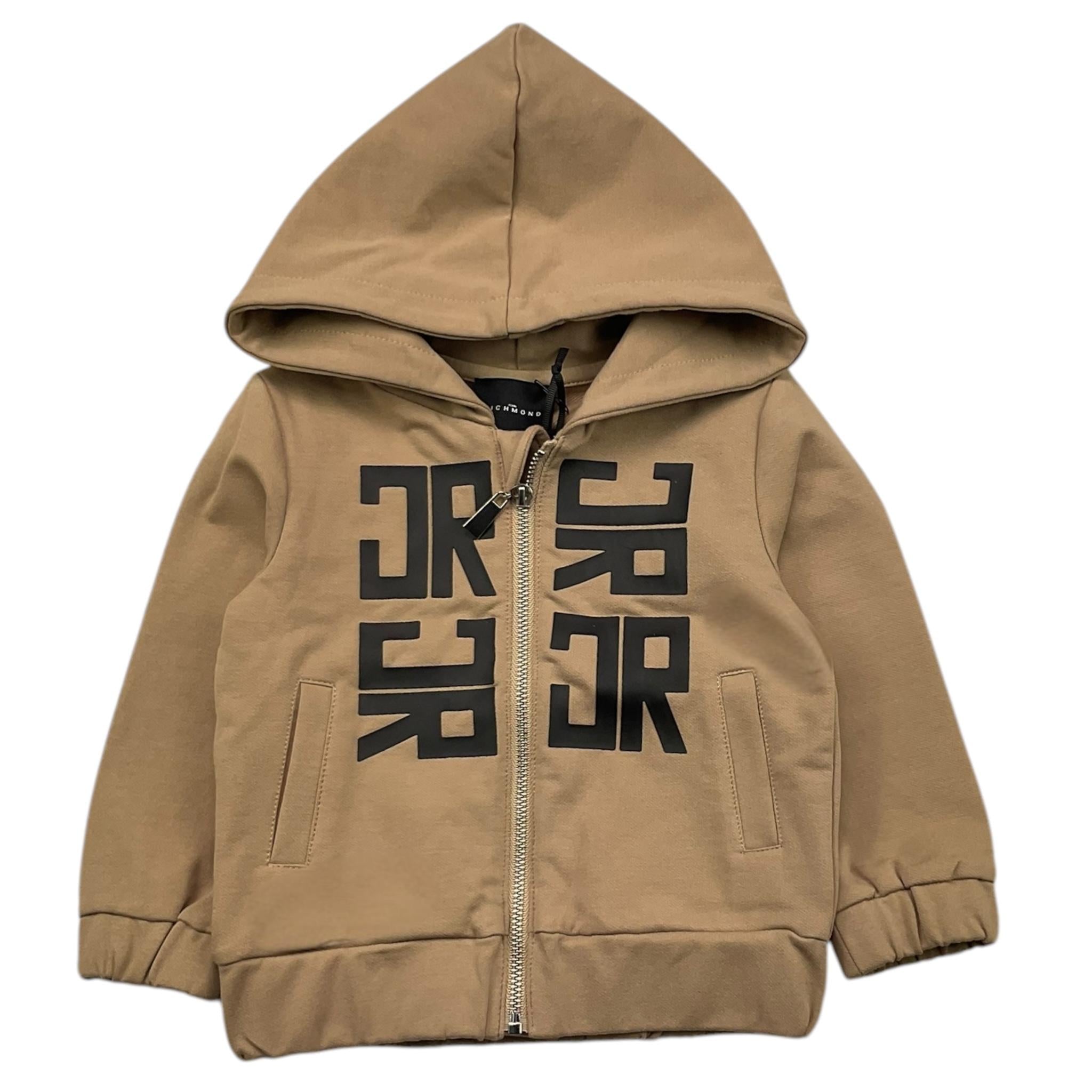 JOHN RICHMOND felpa con zip e cappuccio tinta unita con stampe Beige per Neonato RIA25052FE BEIGE JOHN RICHMOND