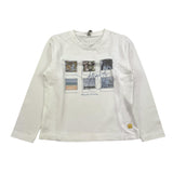 MANILA GRACE shirt girocollo tinta unita con stampa Bianco per Bambina MFBF24T242 BIANCO MANILA GRACE