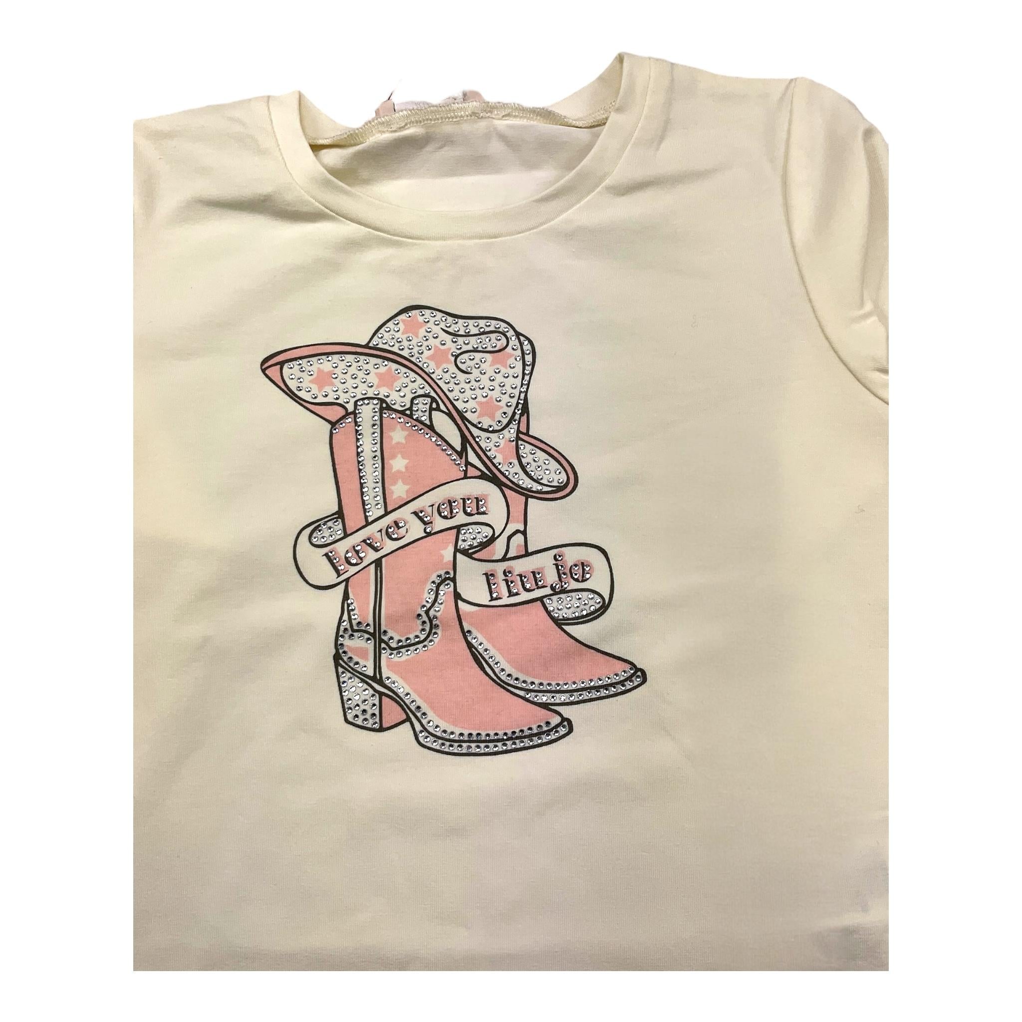 LIU JO shirt girocollo tinta unita cn stampa brillantinata Panna per Neonata KF4088 PANNA LIU JO
