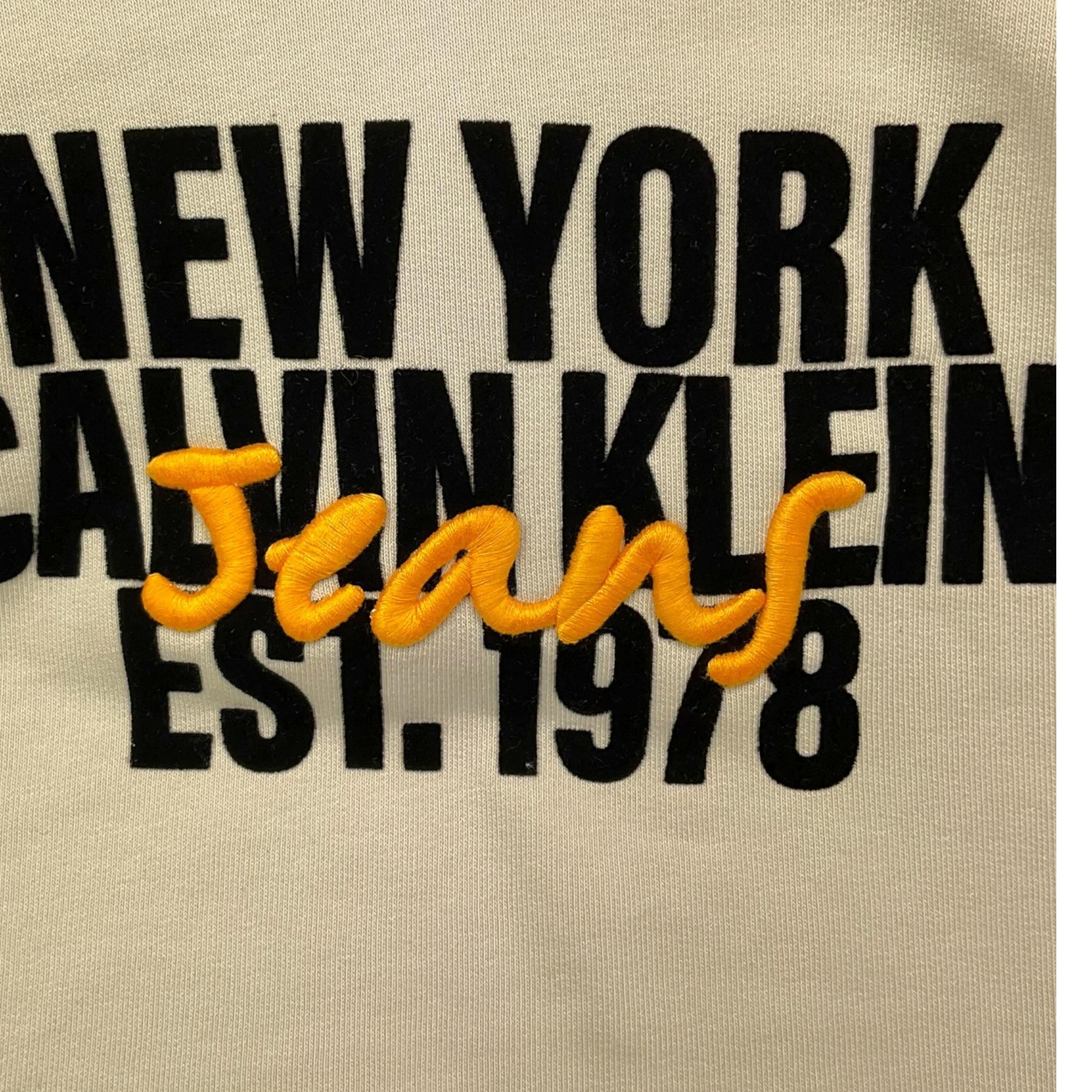 CALVIN KLEIN felpa tinta unita con cappuccio Beige per Bambino IB0IB02334 BEIGE CALVIN KLEIN