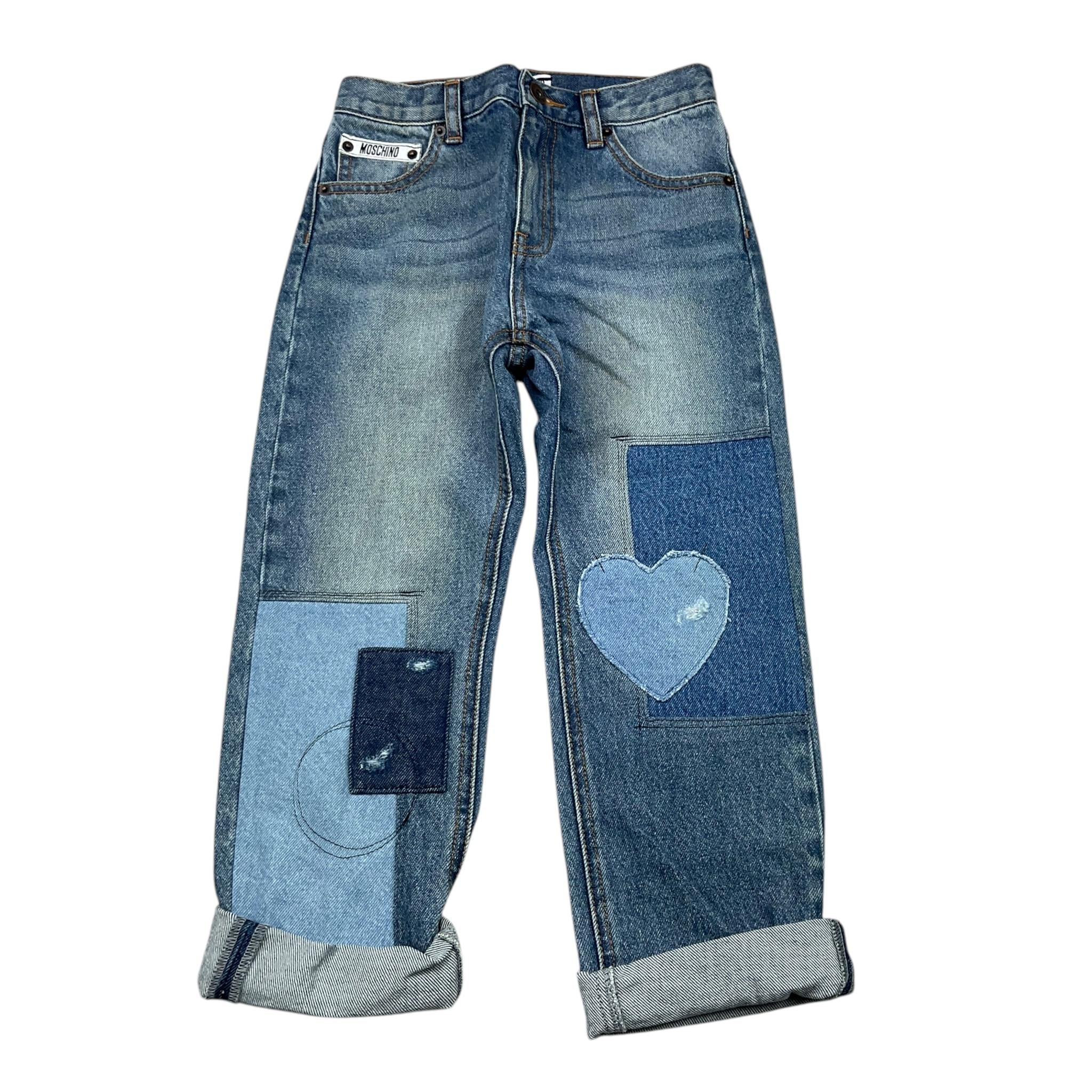 MOSCHINO jeans tinta unita con girovita regolabile Azzurro per Bambina HDP06P AZZURRO MOSCHINO