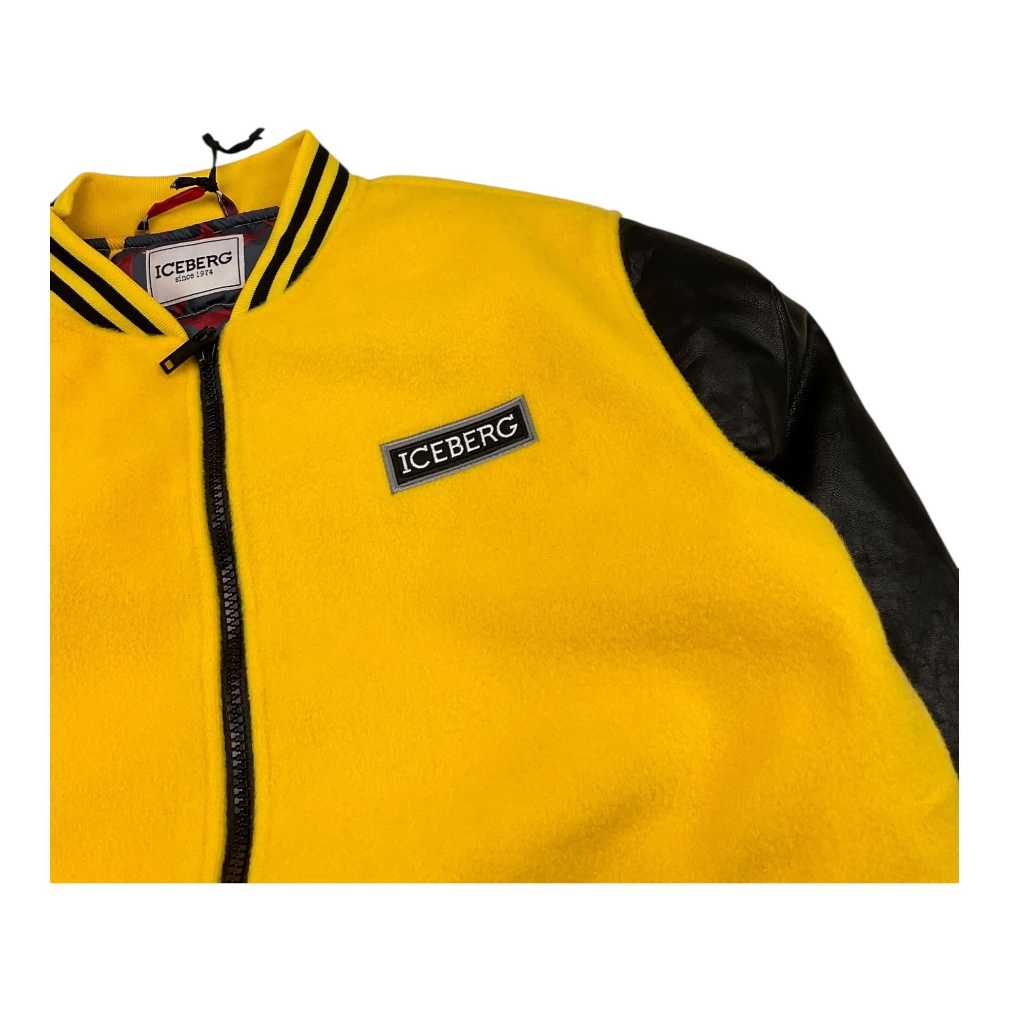 ICEBERG giubbino modello college tinta unita cn maniche in contrasto Giallo per Bambino GBICE5304J GIALLO ICEBERG
