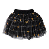 SARABANDA gonna tinta unita con fantasia e tulle Nero per Bambina A261J NERO SARABANDA