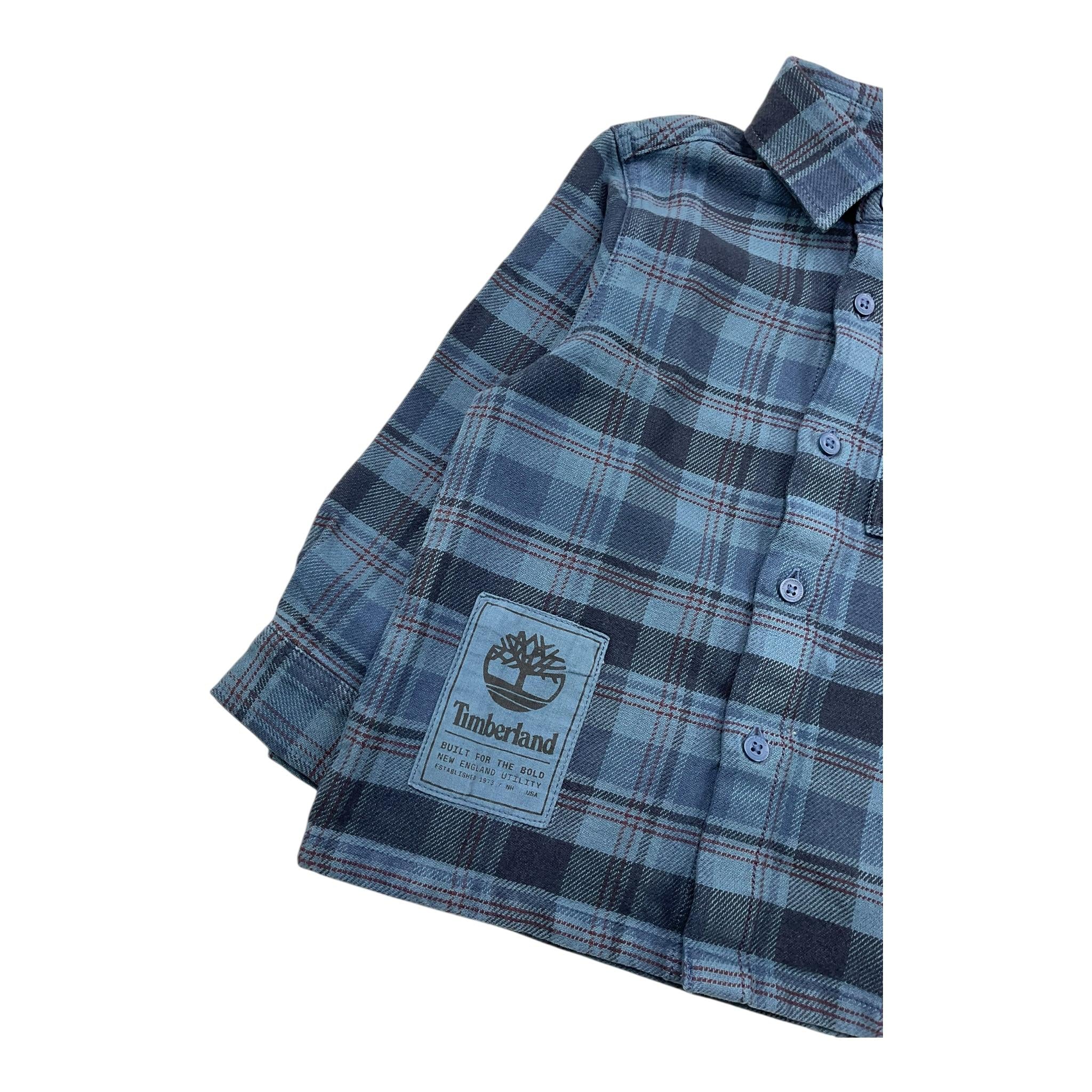 TIMBERLAND camicia manica lunga fantasia quadri Blu per Bambino T60256 BLU TIMBERLAND