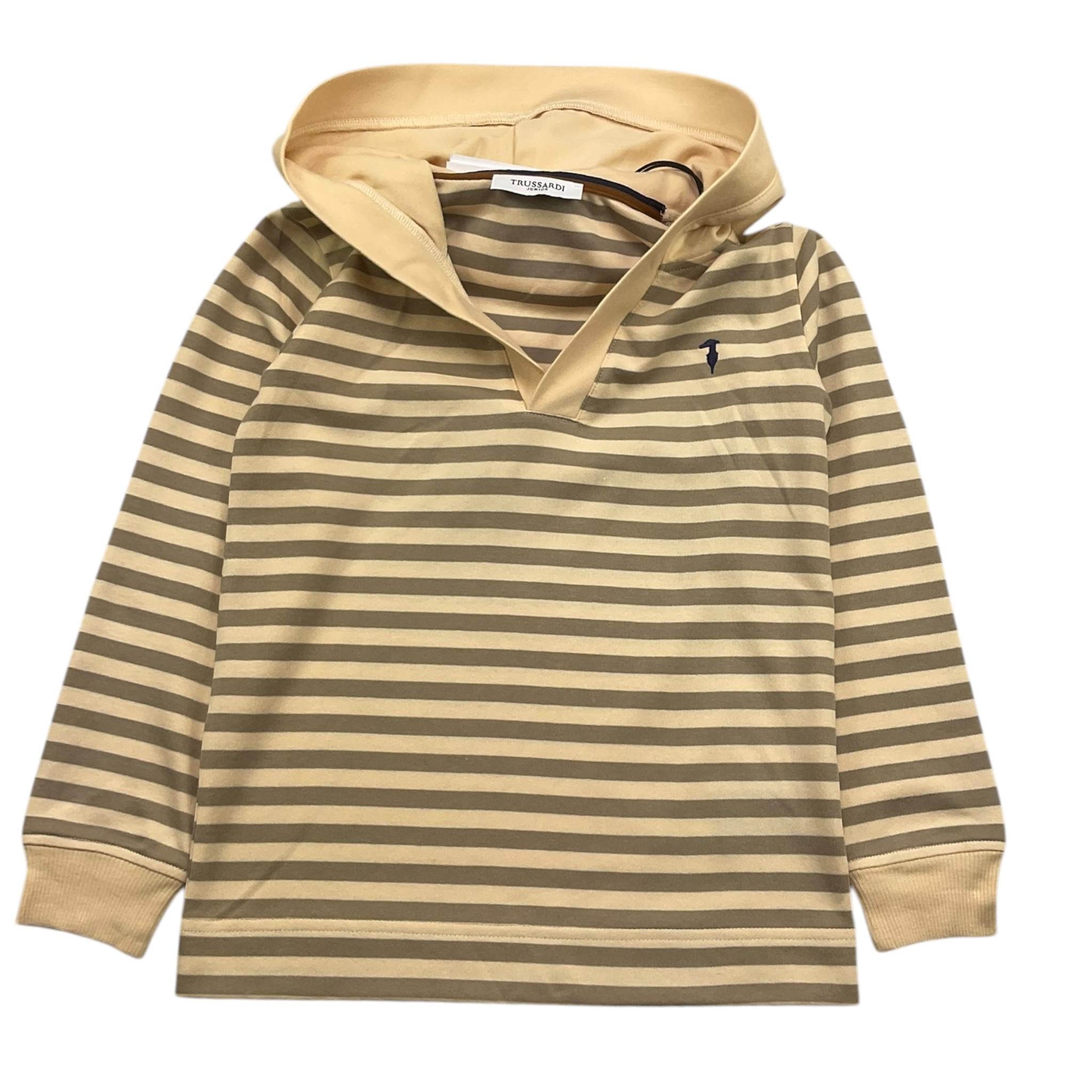 TRUSSARDI shirt tinta unita con fantasia a righe e cappuccio Beige per Bambino TBA25106TS BEIGE TRUSSARDI