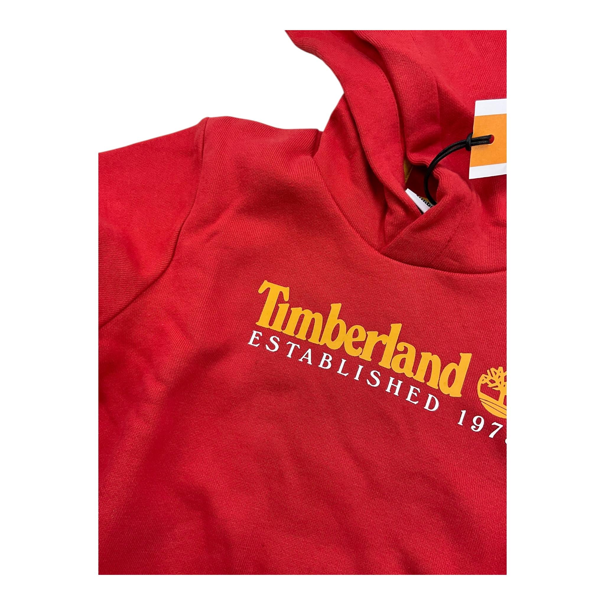 TIMBERLAND felpa chiusa con cappuccio tinta unita ocn logo Rosso per Bambino T25U56 ROSSO TIMBERLAND