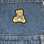 MOSCHINO salopette in denim modello gonna tinta unita con stampa Blu per Bambina HDJ03V BLU MOSCHINO