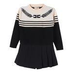 ELISABETTA FRANCHI abito in maglia bicolore girocollo Nero/panna per Bambina EFAB567 NERO/PANNA ELISABETTA FRANCHI