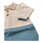 MARLU' tutina bicolore manica lunga in maglia Beige per Neonato IF5710 BEIGE MARLU'