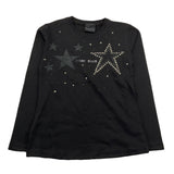 MARC ELLIS shirt girocollo tinta unita con brillantini Nero per Bambina JMJTS15510 NERO MARC ELLIS