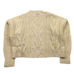 DONDUP maglia girocollo tinta unita con stampa Panna per Bambina DFMA019JX PANNA DONDUP