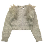 TWINSET maglia girocollo tinta unita con tulle Grigio per Bambina 242GJ3080 GRIGIO TWINSET
