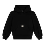 DOLCE & GABBANA fepa tinta unita con cappuccio e logo Nero per Bambina L5JW9S NERO DOLCE & GABBANA