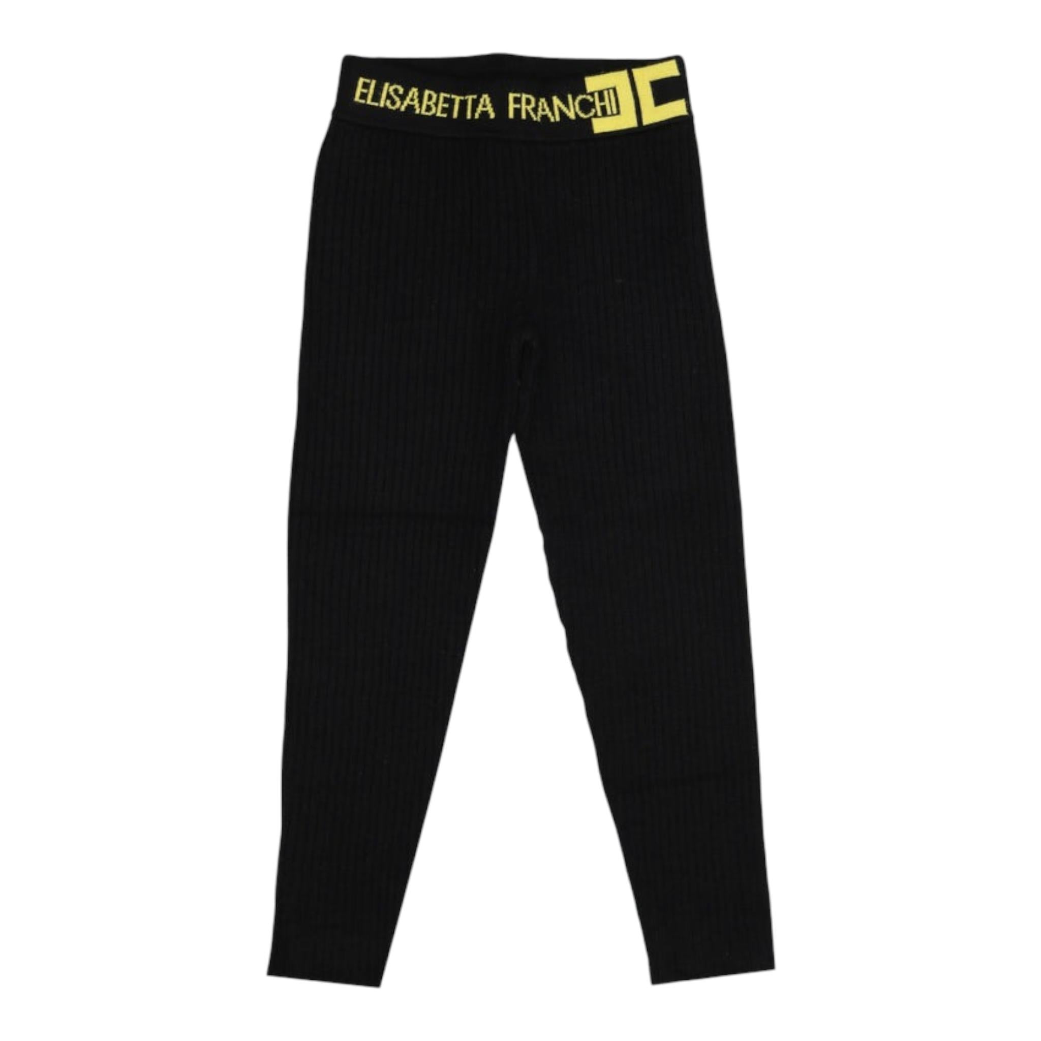 ELISABETTA FRANCHI pantalone in maglia tinta unita cn logo Nero per Bambina EFPA261 NERO ELISABETTA FRANCHI