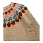 SAINT BARTH maglia tinta unita girocollo con stampa Beige per Bambina SBSTRAW BEIGE SAINT BARTH