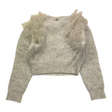 TWINSET maglia girocollo tinta unita con tulle Grigio per Bambina 242GJ3080 GRIGIO TWINSET