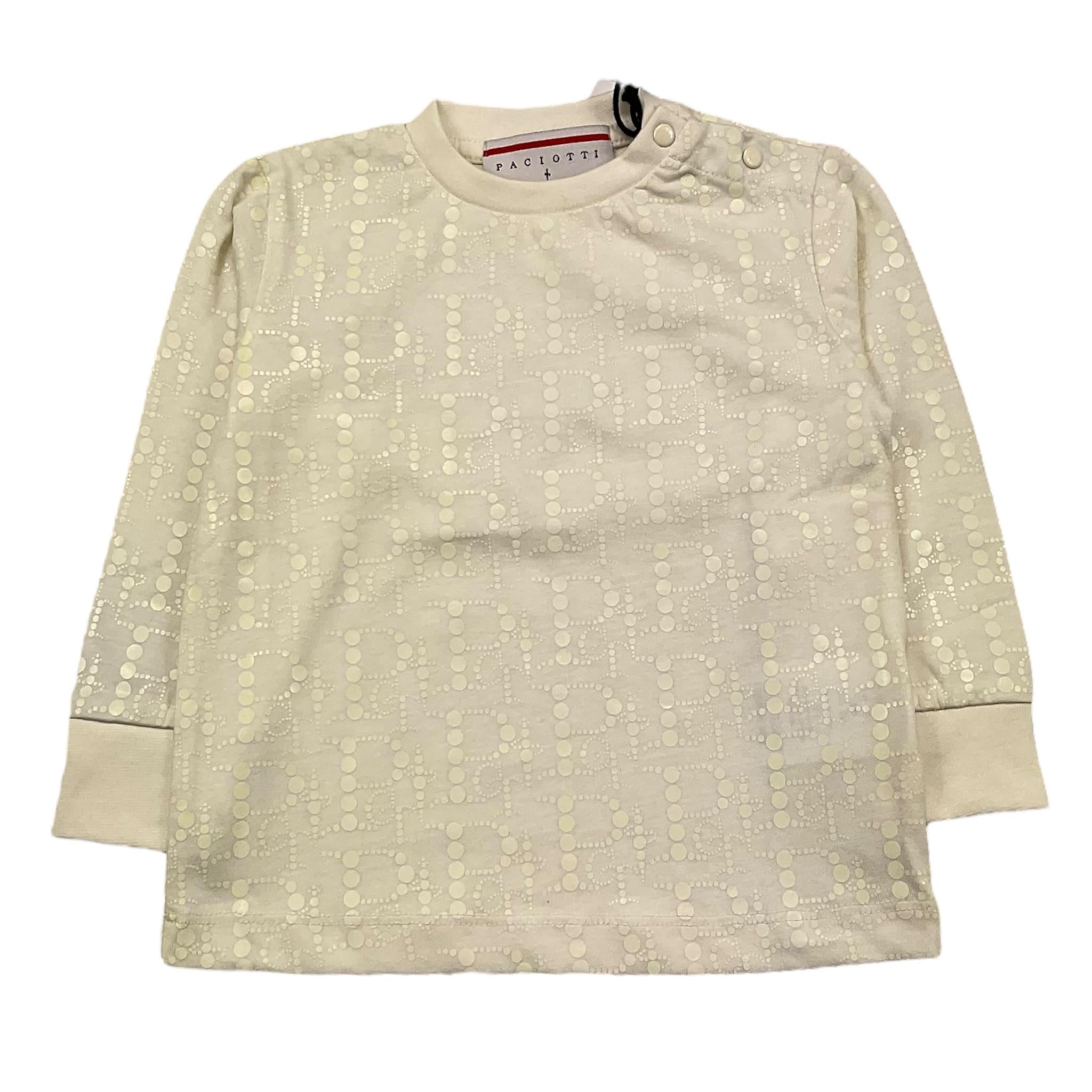 CESARE PACIOTTI shirt girocollo tinta unita con stampa Panna per Bambino TSP5351BJ PANNA CESARE PACIOTTI