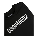 DSQUARED2 shirt girocollo tinta unita cn logo Nero per Bambino DQ1478 NERO DSQUARED2