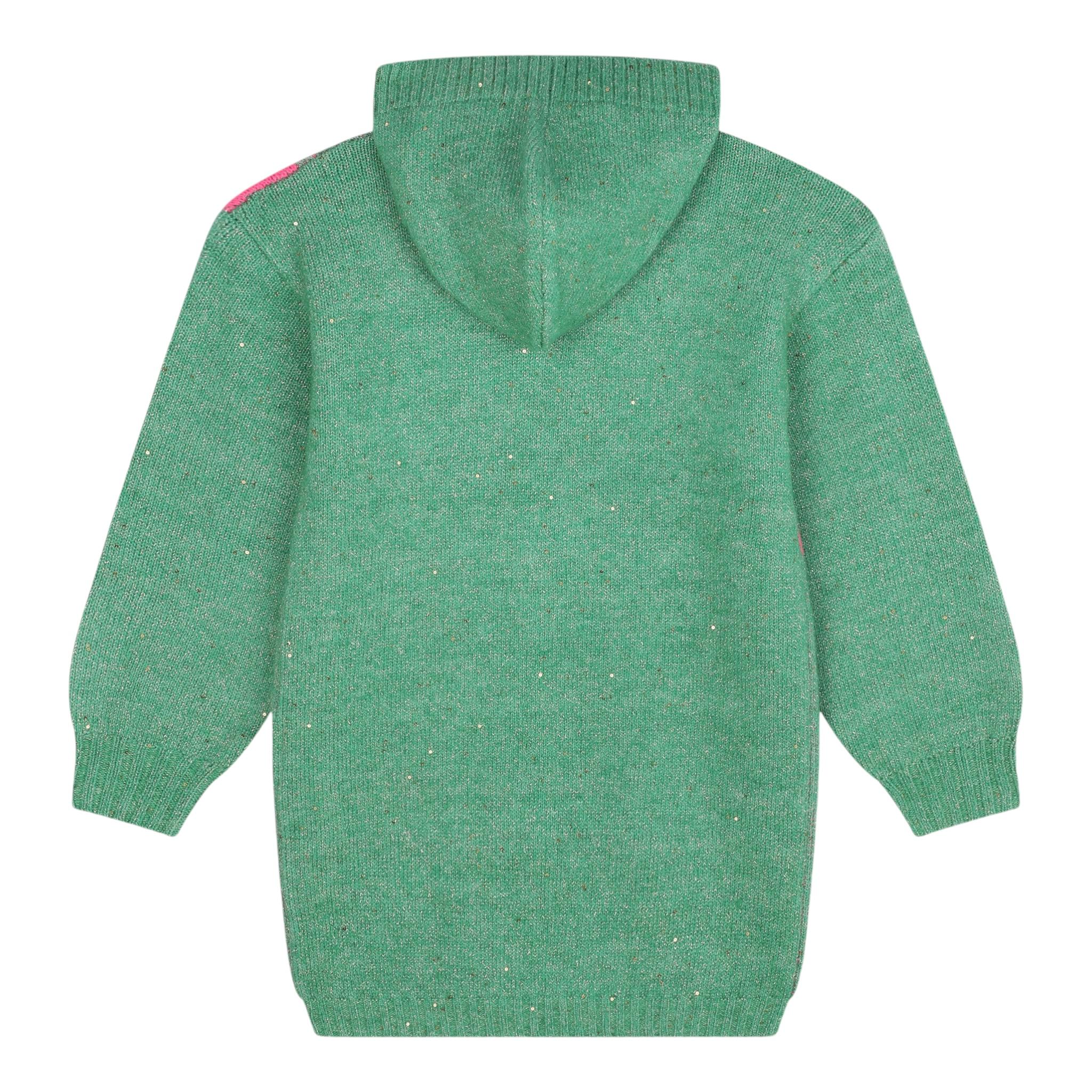 BillIEBLUSH abito tinta unita con cappuccio manica lunga e stampa Verde per Neonata U20512N VERDE BillIEBLUSH
