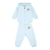 MOSCHINO completo 2 pezzi felpa-pantalone tinta unita Azzurro per Neonato MMK04 AZZURRO MOSCHINO