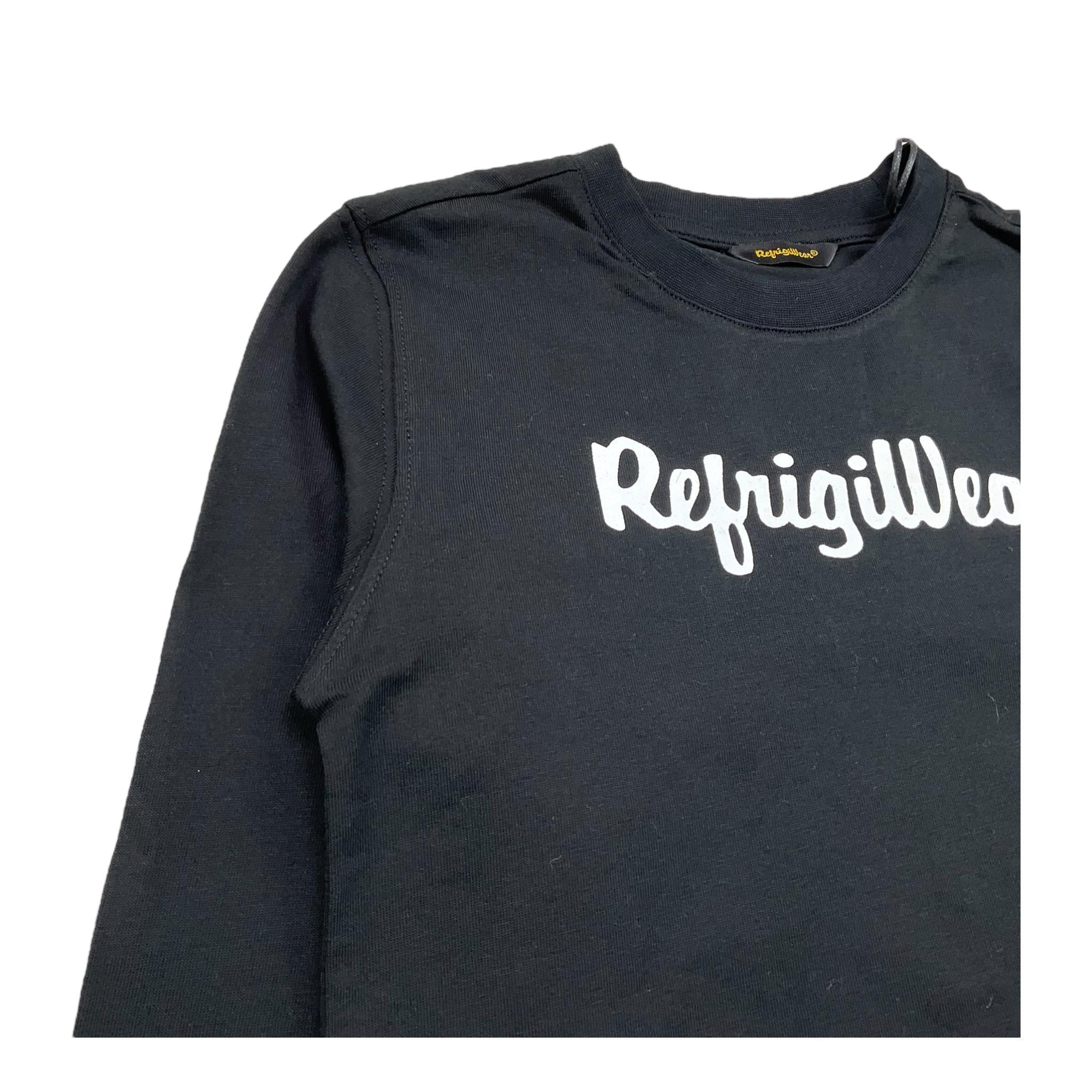 REFRIGIWEAR shirt girocollo tinta unita con stampa Nero per Bambino RW782X NERO REFRIGIWEAR