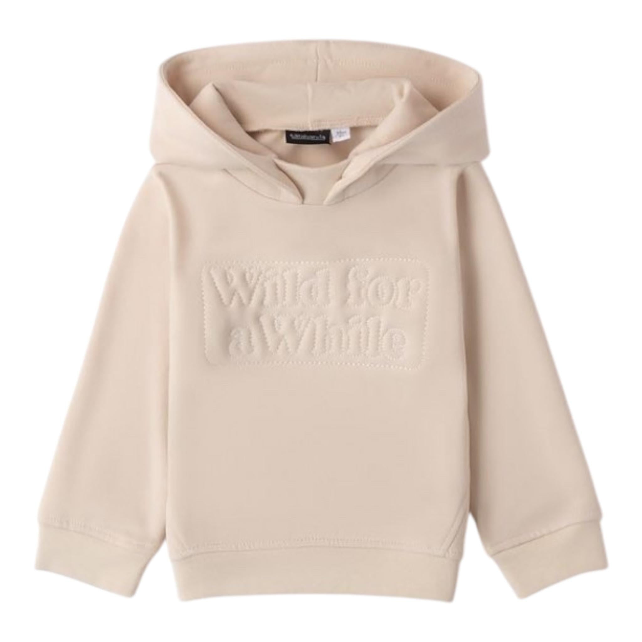 SARABANDA felpa tinta unita con cappuccio e stampa Beige per Bambino 0A150 BEIGE SARABANDA