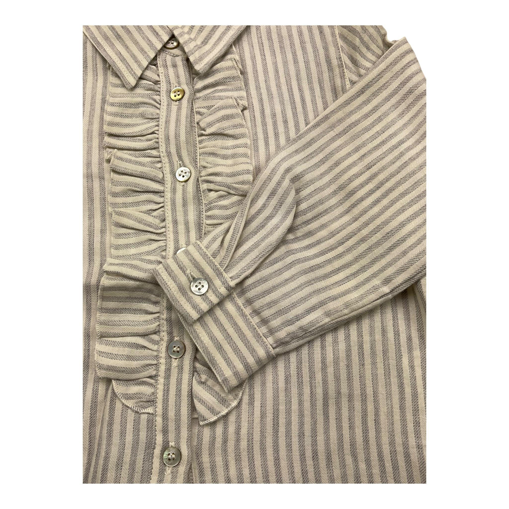 ZHOE & TOBIAH camicia tinta unita con fantasia a righe Bianco per Neonata CWS3N BIANCO ZHOE & TOBIAH