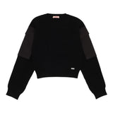 LIU JO maglia girocollo tinta unita con tasche alle maniche Nero per Bambina GF4215 NERO LIU JO