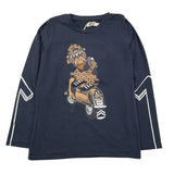 EMC shirt girocollo tinta unita con stampa in contrasto Blu per Bambino BX2308 BLU EMC