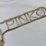 PINKO shirt girocollo tinta unita con stampa e applicazioni Bianco per Bambina F4PIJGTH024 BIANCO PINKO