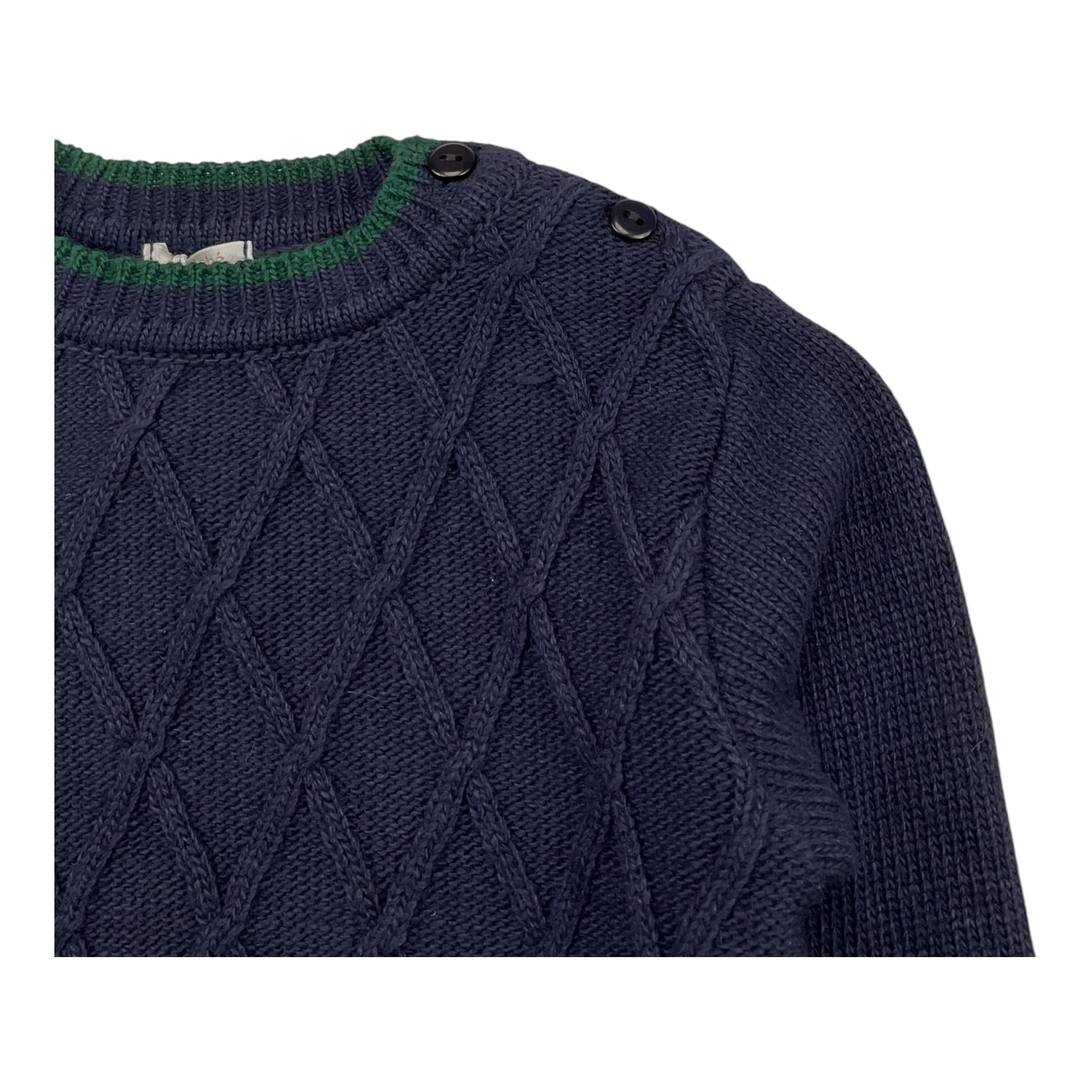 LE BEBE' maglia girocollo tinta unita con bottoni Blu per Neonato LBB5147 BLU LE BEBE'