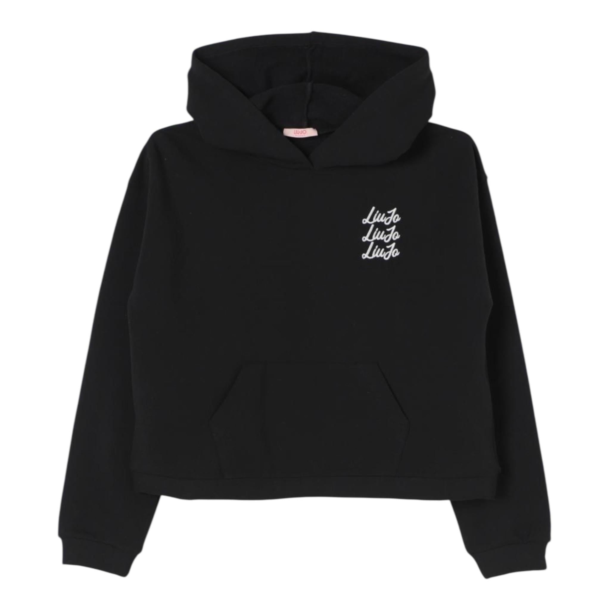 LIU JO felpa tinta unita con cappuccio  Nero per Bambina GF4180F0939 NERO LIU JO