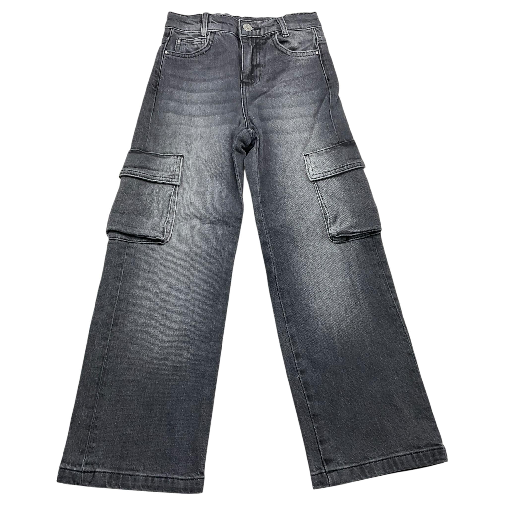 LIU JO jeans tinta unita modello palazzo Nero per Bambina GF4121 NERO LIU JO