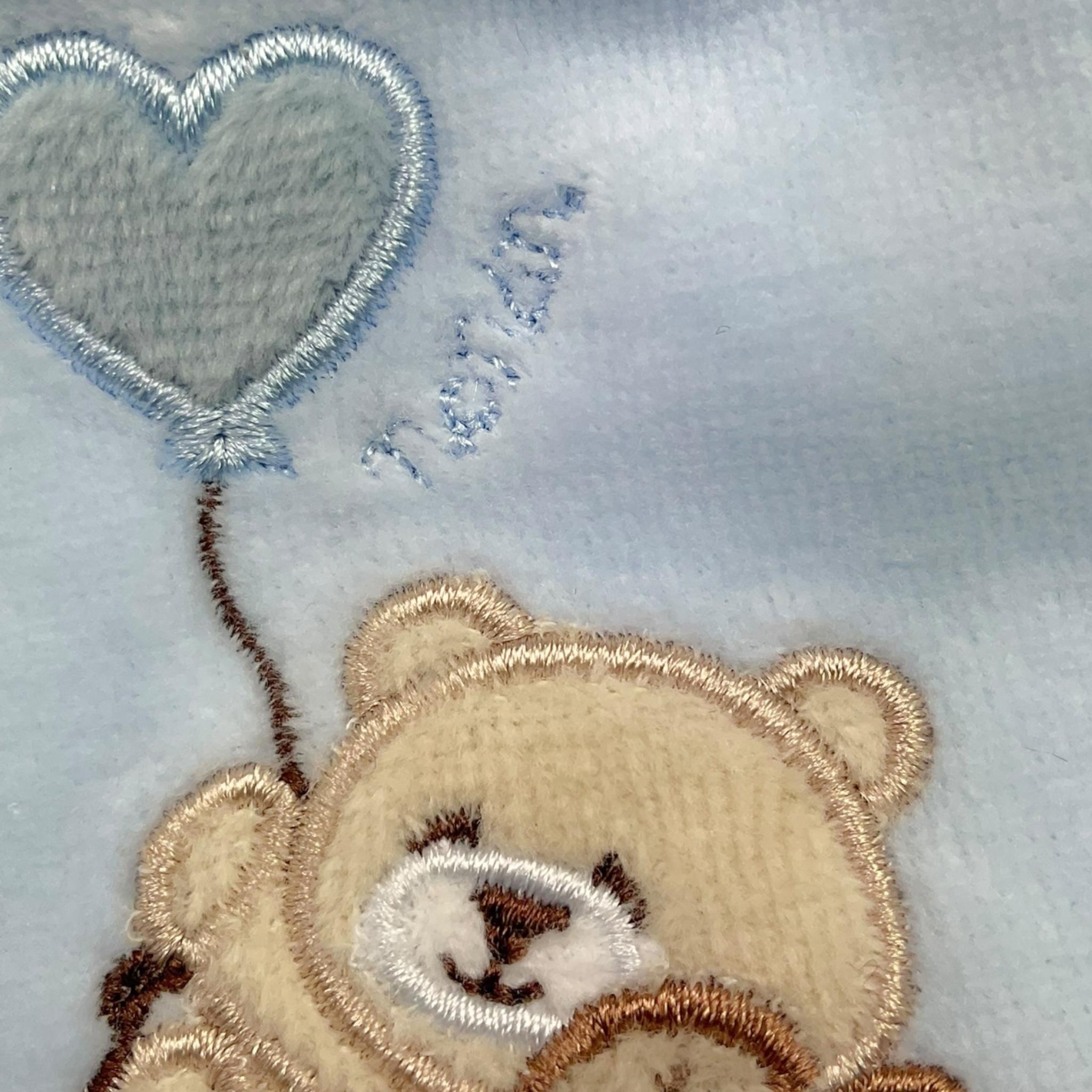 NANAN cappello tinta unita con stampa in velluto Azzurro per Neonato I24013PCA AZZURRO NANAN