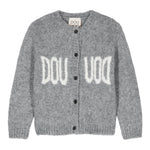 DOU DOU cardigan tinta unita con logo Grigio per Bambino DV9P30 GRIGIO DOU DOU