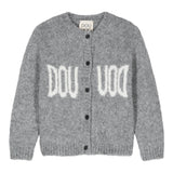 DOU DOU cardigan tinta unita con logo Grigio per Bambino DV9P30 GRIGIO DOU DOU