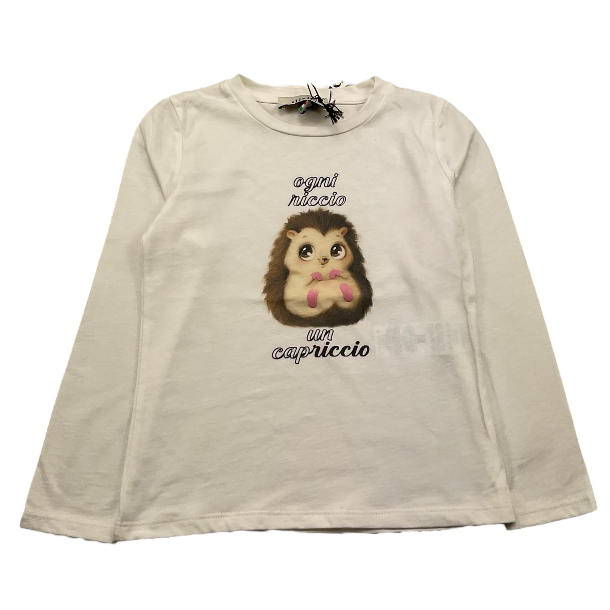 DIXIE shirt girocollo tinta unita con stampa Bianco per Bambina ML26030G67 BIANCO DIXIE