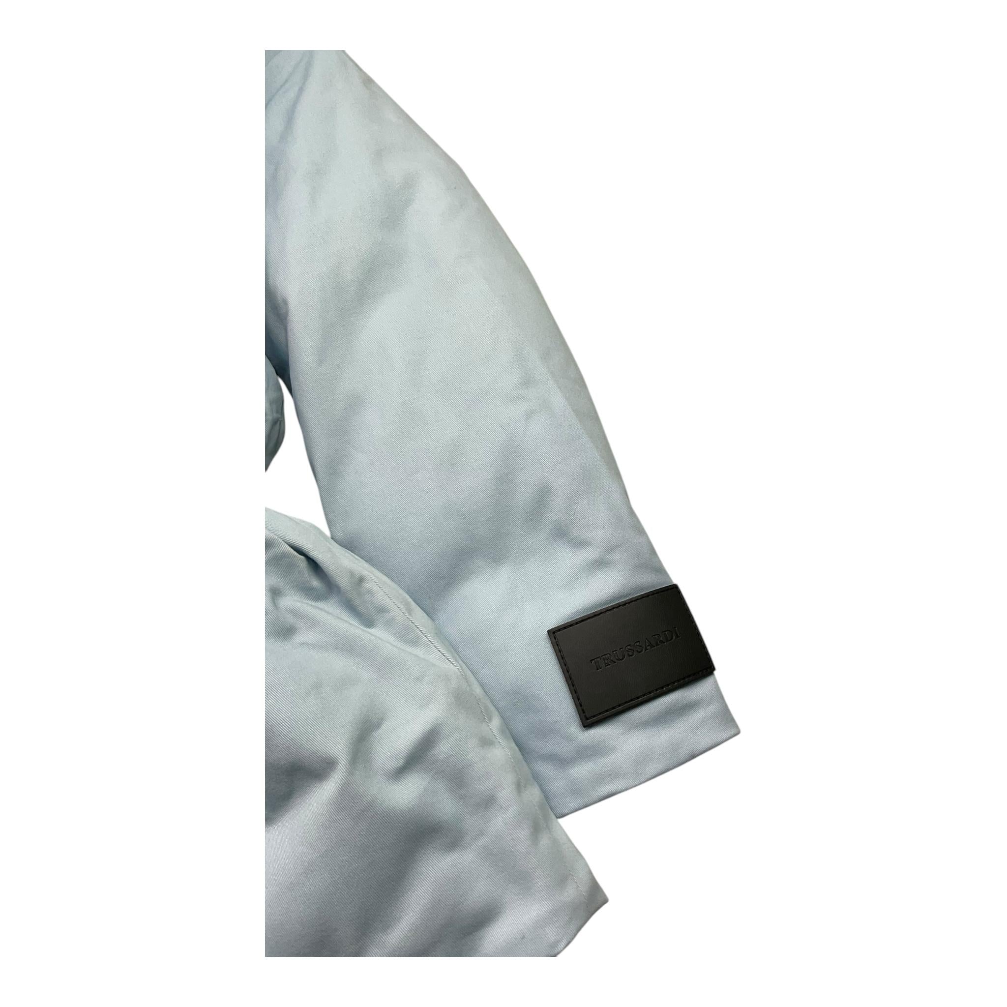 TRUSSARDI parka tinta unita con cappuccio Azzurro per Bambina TGA25030GB AZZURRO TRUSSARDI