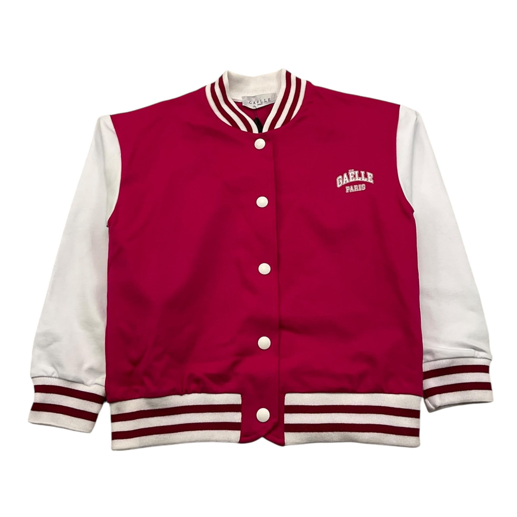 GAELLE felpa tinta unita con botoni e maniche in contrasto Fuxia per Bambina 2741F00356 FUXIA GAELLE