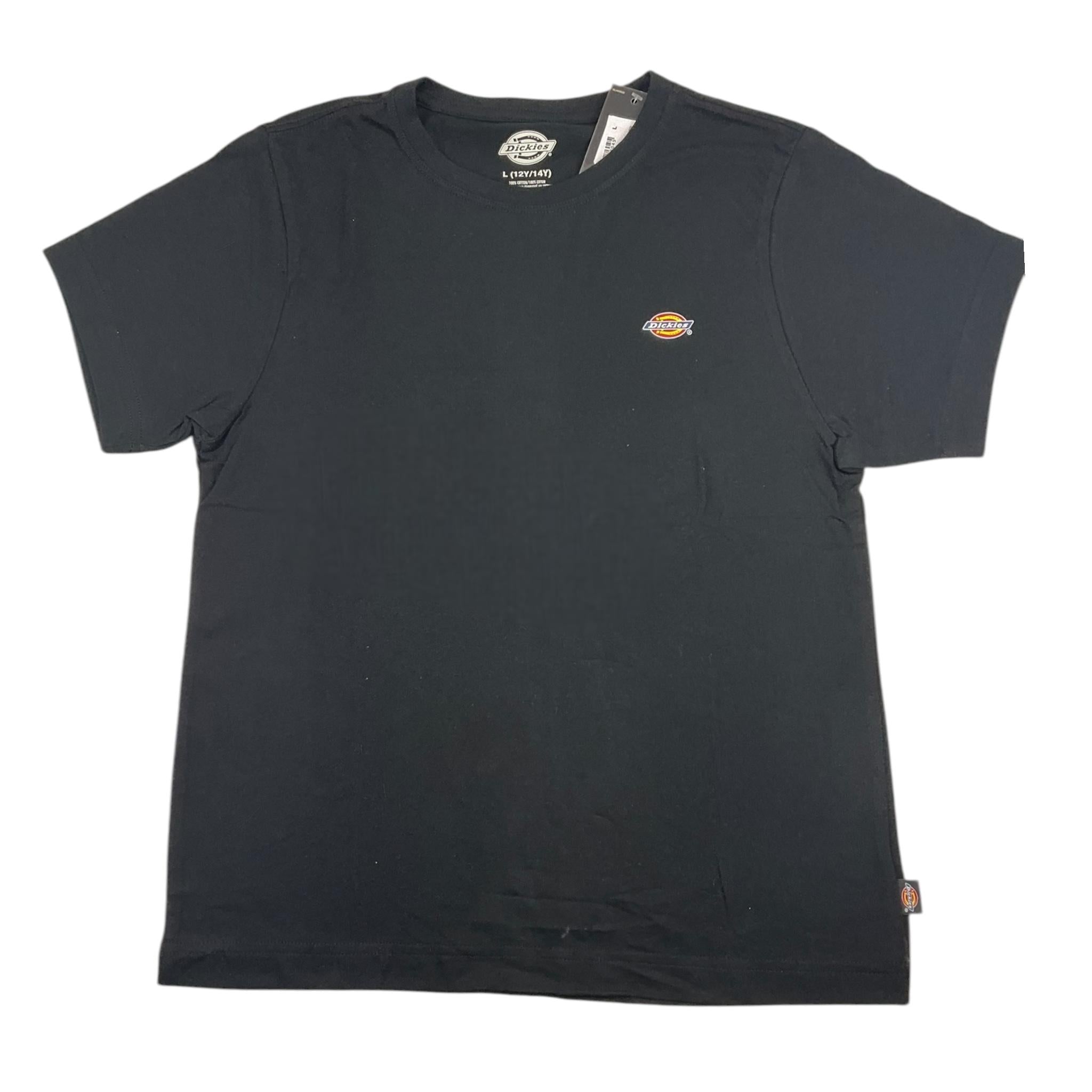 Dickies T-Shirt Girocollo Tinta Unita Con Logo Nero Per Bambino DK0KSR64 NERO DICKIES