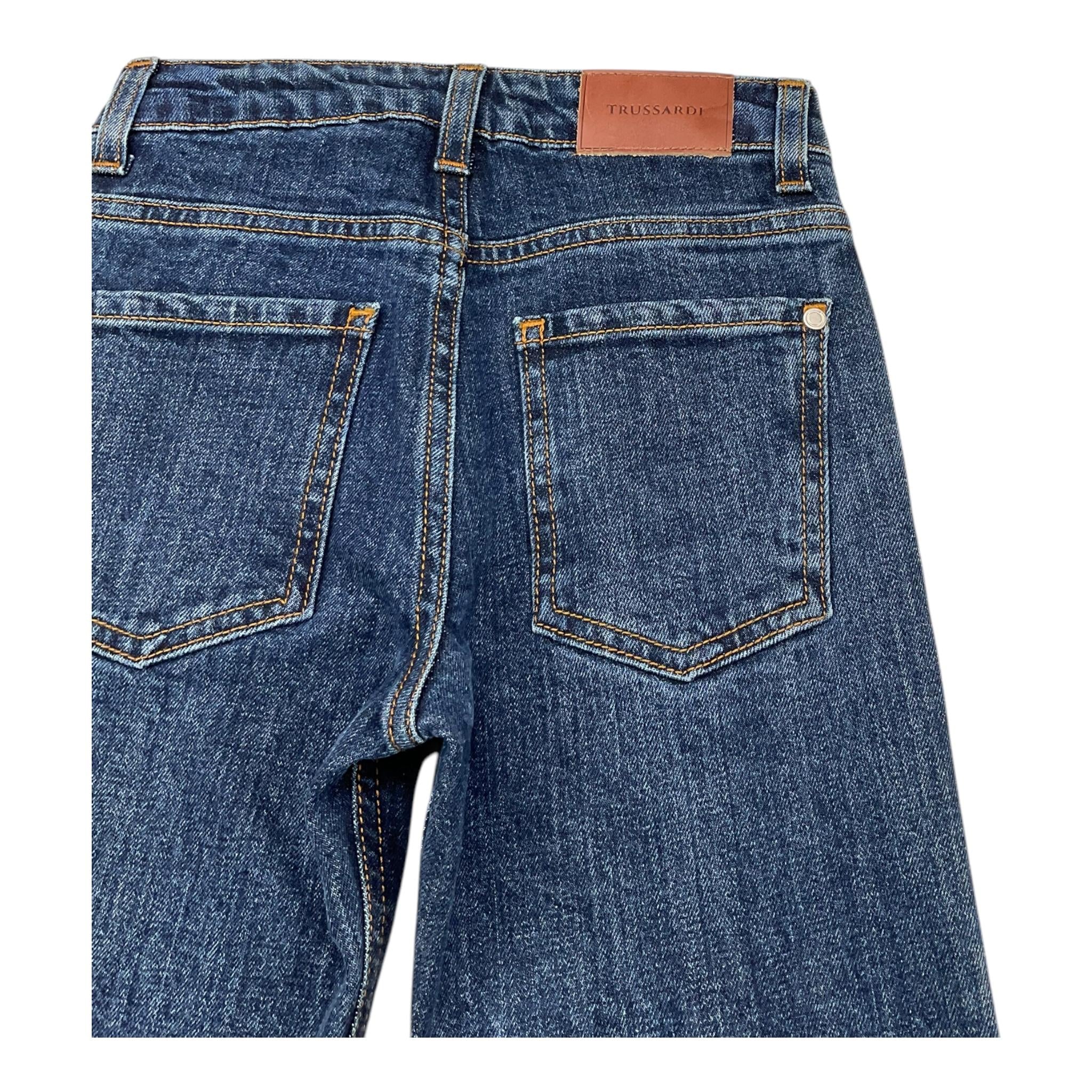 TRUSSARDI jeans tinta unita con girovita regolabile Blu per Bambino TBA25074JE BLU TRUSSARDI