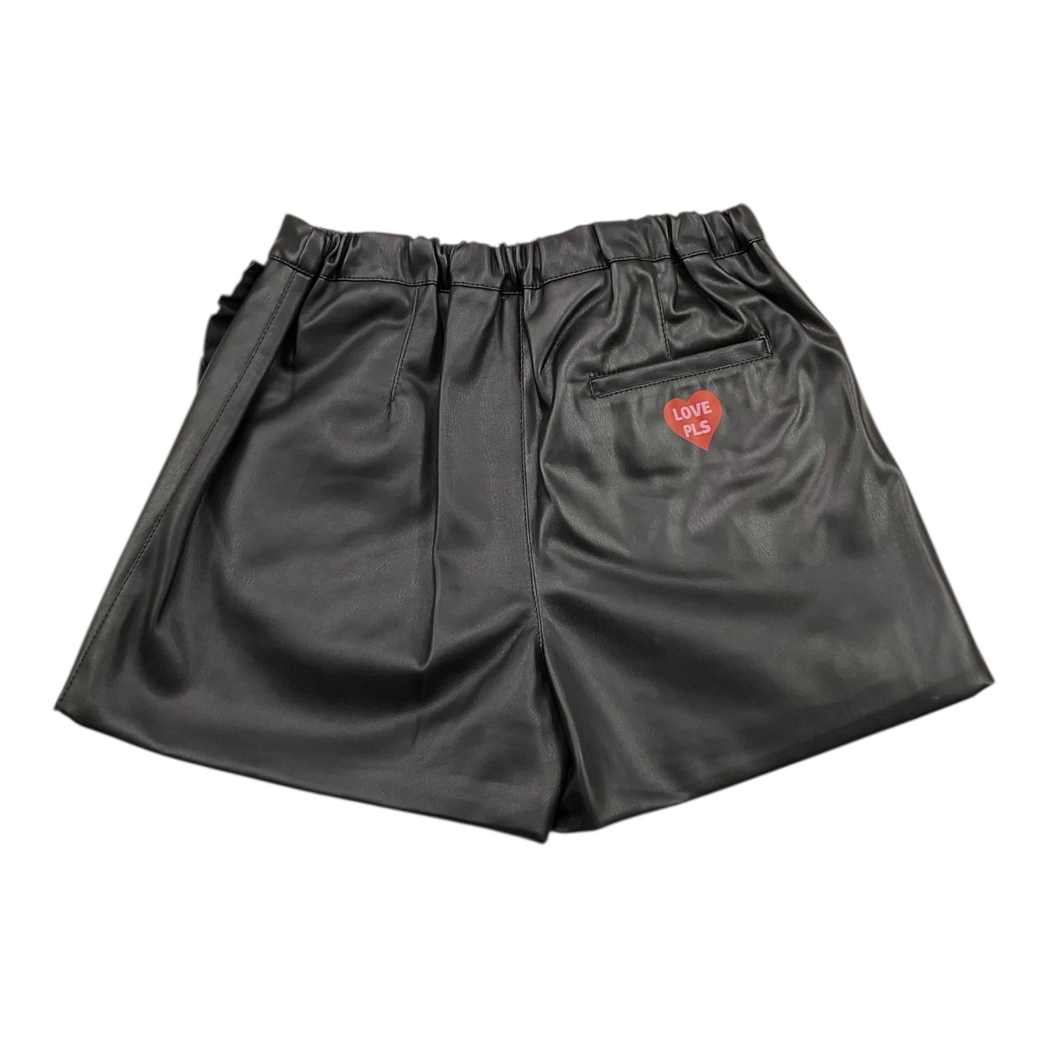 PHILOSOPHY short tinta unita in ecopelle Nero per Bambina PFBE003 NERO PHILOSOPHY