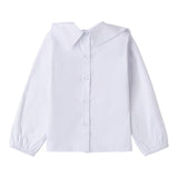 SARABANDA camicia tinta unita con fiocco Bianco per Bambina A222 BIANCO SARABANDA