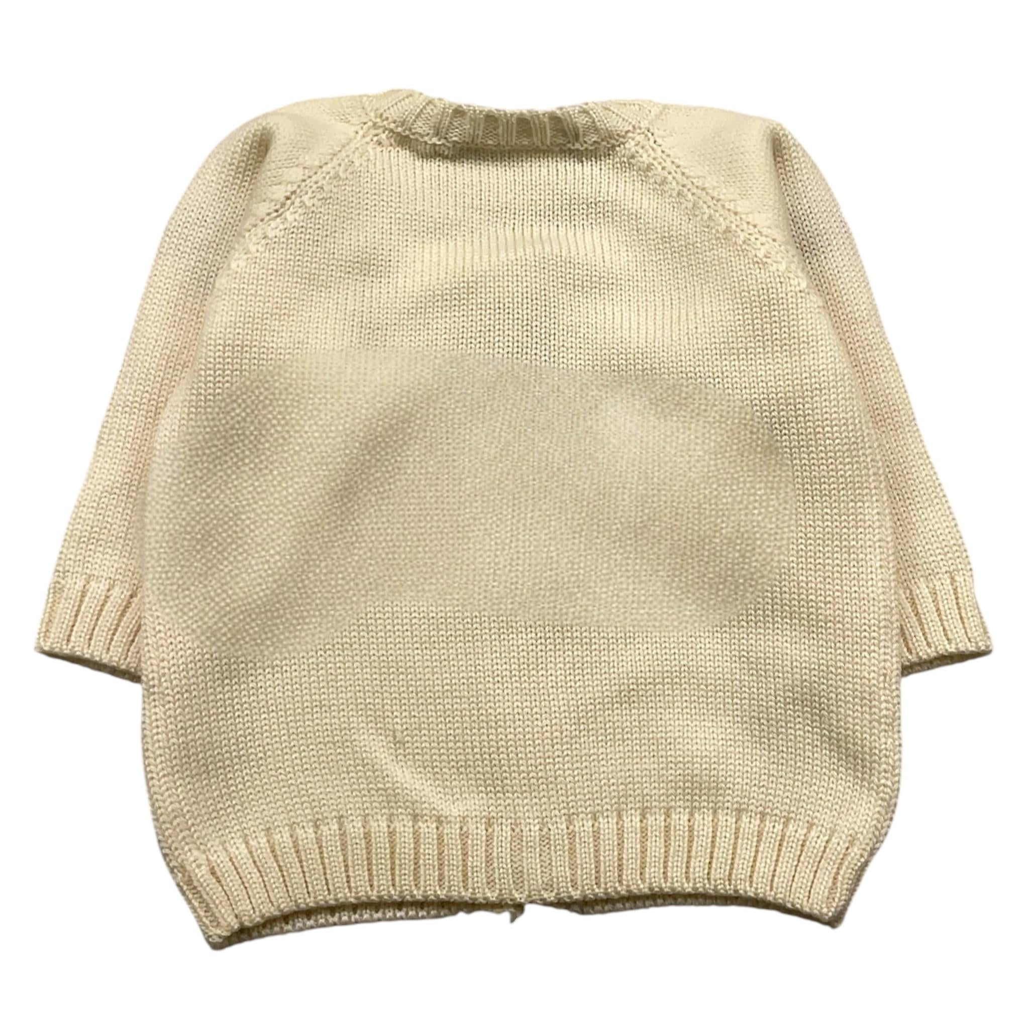 LA STUPENDERIA cardigan tinta unita cn ricami Panna per Neonato WCCR23 PANNA LA STUPENDERIA