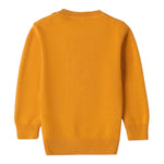 I DO maglia girocollo tinta unita cn ricamo dinosauro Senape per Neonato 4A416 SENAPE I DO