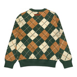 TRUSSARDI maglia girocollo tinta unita con fantasia rombi Verde per Bambino TBA25068MA VERDE TRUSSARDI