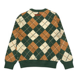 TRUSSARDI maglia girocollo tinta unita con fantasia rombi Verde per Bambino TBA25068MA VERDE TRUSSARDI