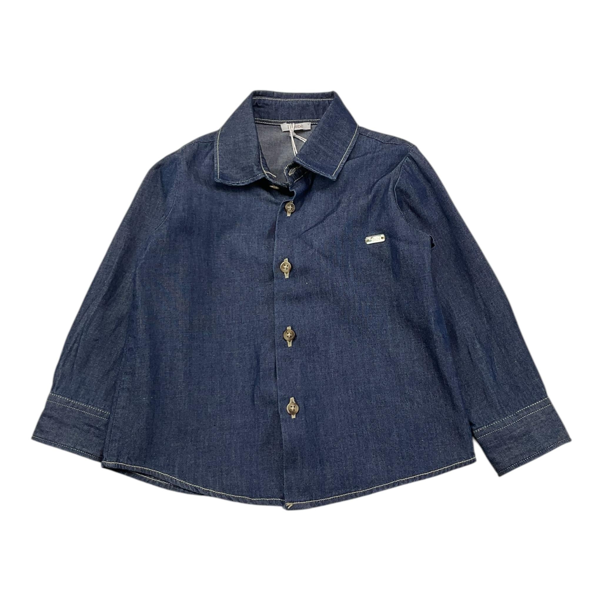 LE BEBE' camicia in denim tinta unita Blu per Neonato LBB5203 BLU LE BEBE'