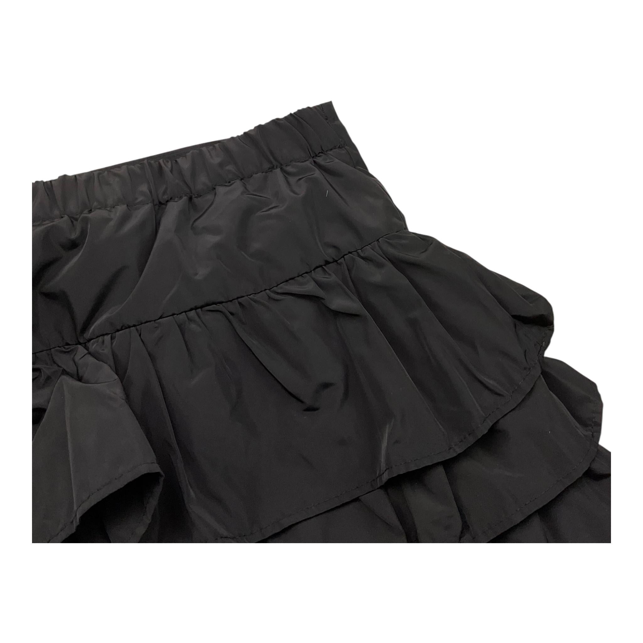 LU LU BY MISS GRANT gonna tinta unita con balze Nero per Bambina LL3044 NERO LU LU BY MISS GRANT