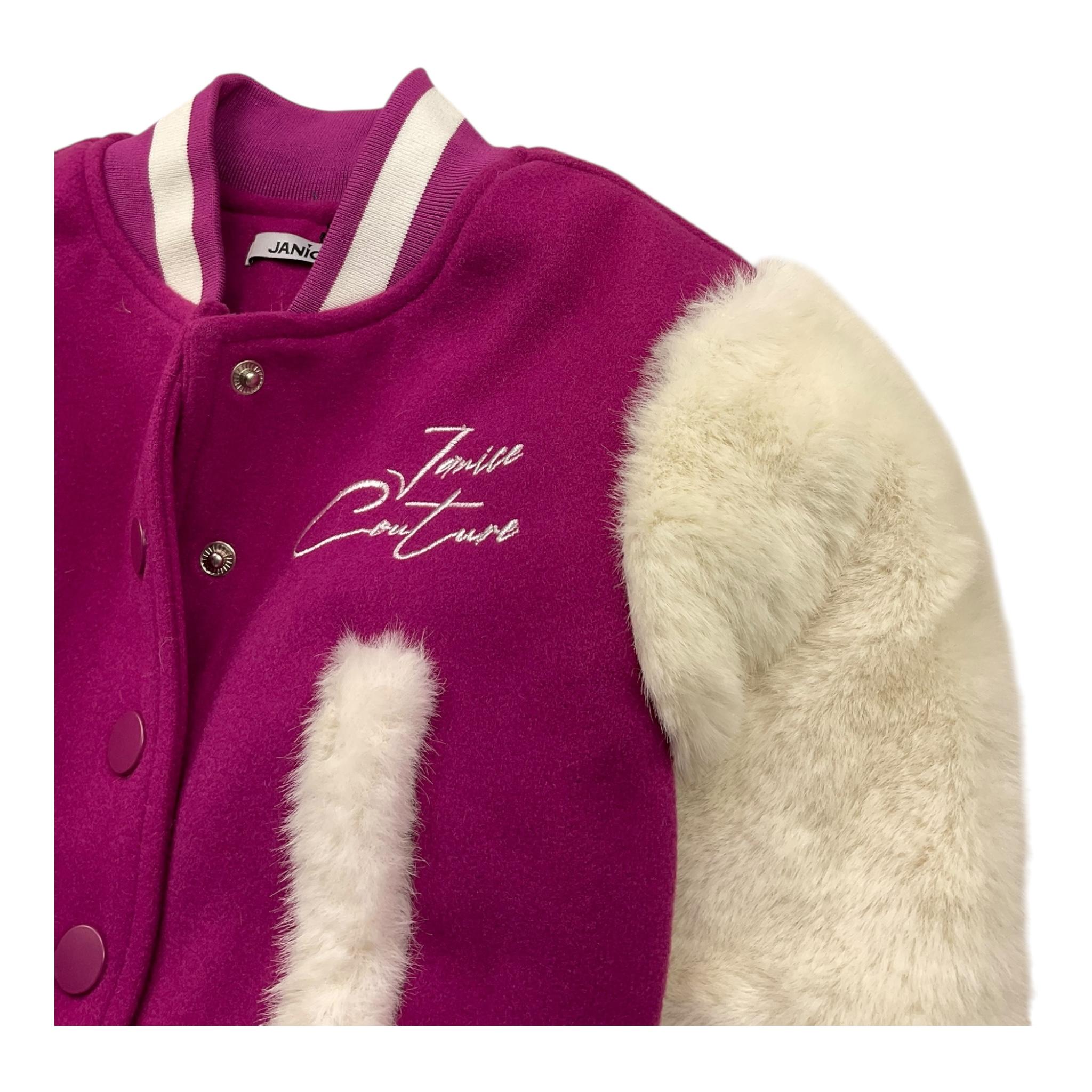 JANICE giubbino modello college con maniche in contrasto Viola per Bambina JN575BX VIOLA JANICE